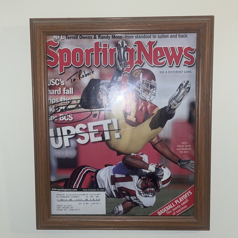 Patrick Turner  Sporting News Magazine Framed  Autographed USC Trojans NFL  AUTO