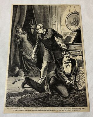 1881 magazine engraving~ THE DETECTIVE MAKING AN ARREST