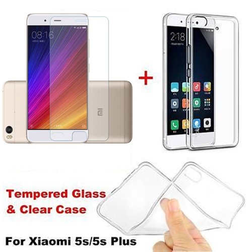 9H Tempered Glass Screen Protector + TPU Phone Case for Xiaomi Mi 5S / 5S PLUS