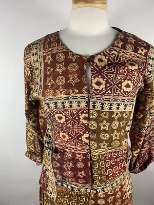 Smithsonia Woman s Size S African Motif Blouse & Skirt-2127