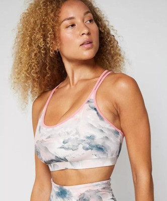 Luxury Athletic Line FOURLAPS Pink Clouds VITALITY Tank Sports Bra LARGE