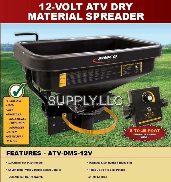 FIMCO 5301845 Electric Dry Material Broadcast Spreader ATVDMS12V