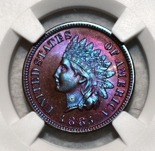 NGC PF-64 BN 1885 Indian Head Cent, Jaw-Dropping, Gorgeously Toned Gem Proof!
