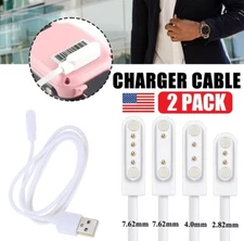 2pcs Universal Smart Watch 2-Pin USB Data Charging Cable Magnetic Charger 3 Type