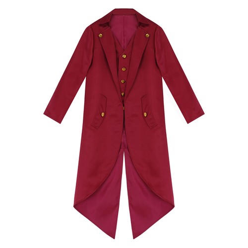 UK Kids Boys Tailcoat Gothic Victorian Jacket Pirate Long Coat Cosplay Costume - Picture 10 of 84