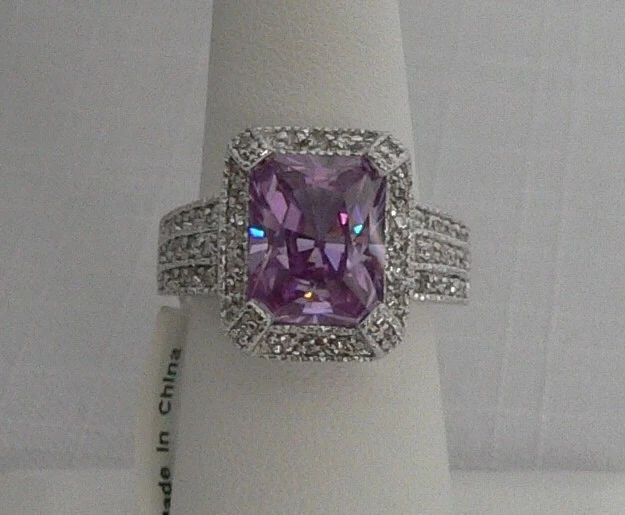 Anillo de Reserva Retirado Park Lane con LAVANDA CIRCONITA CÚBICA Impresionante y Nuevo Talla 6 Nuevo Foto 4 de 4