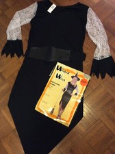 Wicked Witch Sorceress Gothic Black Dress Halloween Adult M 8-10 Costume New