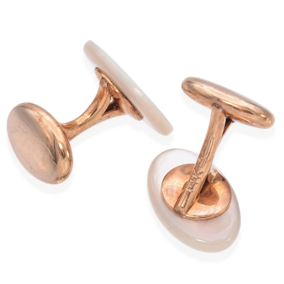 复古 14K 黄金珍珠母袖扣 — 第 4/4 张图片