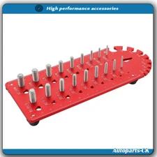 New 3/32 to 1/2 inch 18 Nut and Bolt Thread Checker With Red Drill Bit Size