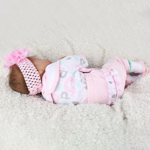 22'' Reborn Baby Dolls Handmade Realistic Newborn Vinyl Silicone Girl Doll Gift - Picture 6 of 7