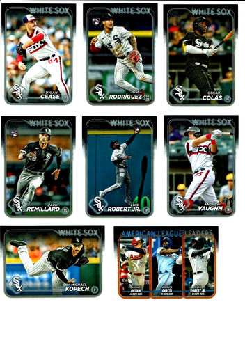 2024 Topps Baseball Series 1 & 2 Chicago White Sox Team Set 22 Base Cards +WOW+ - Picture 2 of 5