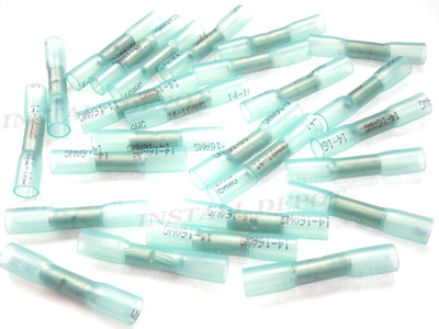 500) BLUE 3M Heat Shrink Butt Connectors 16-14 AWG - Marine Electrical Terminals - Made In USA