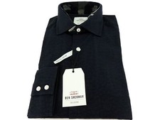 Ben Sherman Stretch Collar Tailored Slim Dress Shirt Black/Navy Floral 15 34/35