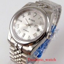 39mm NH35A PT5000 Automatic Men's Watch White Dial Date Jubilee Sapphire Glass