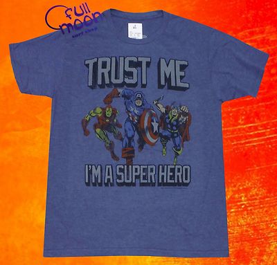 New Marvel The Avengers Trust Me Im A Superhero Mens Vintage T-Shirt