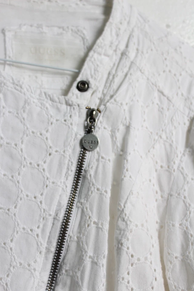 Винтажный GUESS Y2K кружева Bioker стиль куртка - белый - размер маленький S (L36) - Изображение 2 из 4