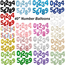 Number Balloons Helium Birthday Party Large Giant 40" inch Age Balloon 123456789