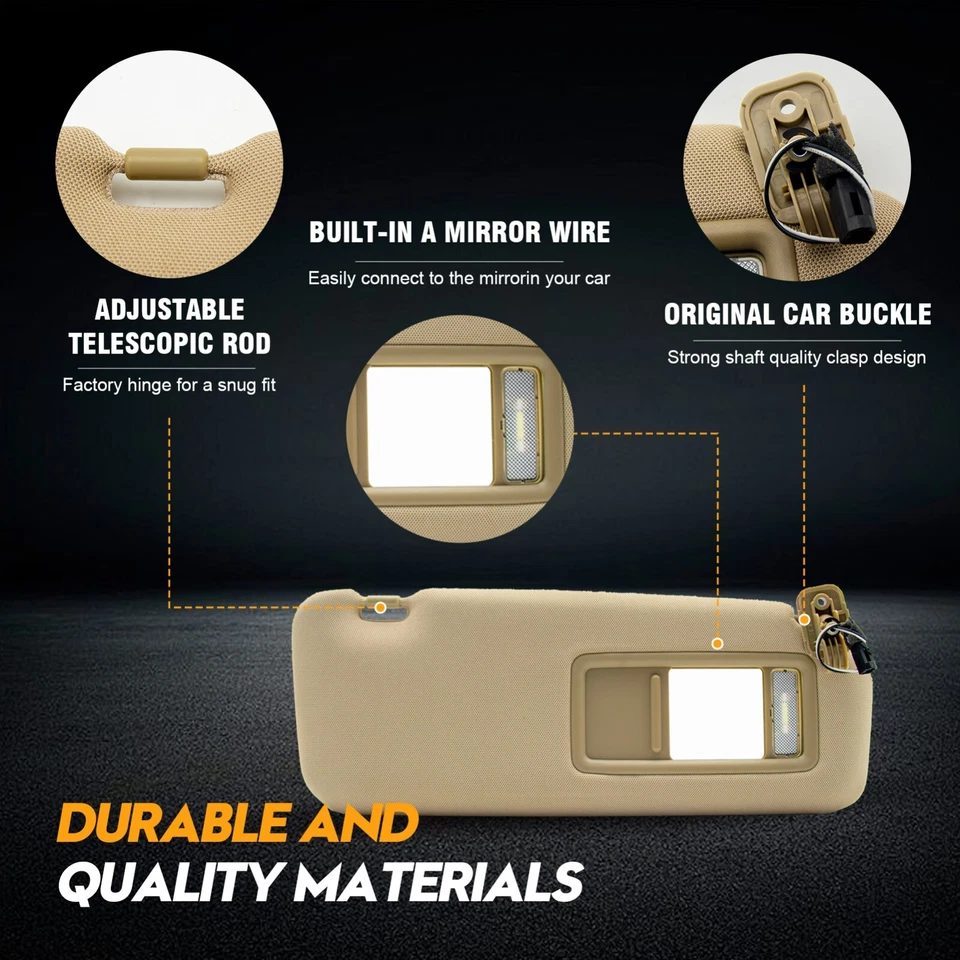 Passenger Right Side Sun Visor Compatible with Mazda CX-9 2010-2015 Beige Foto 4 de 4