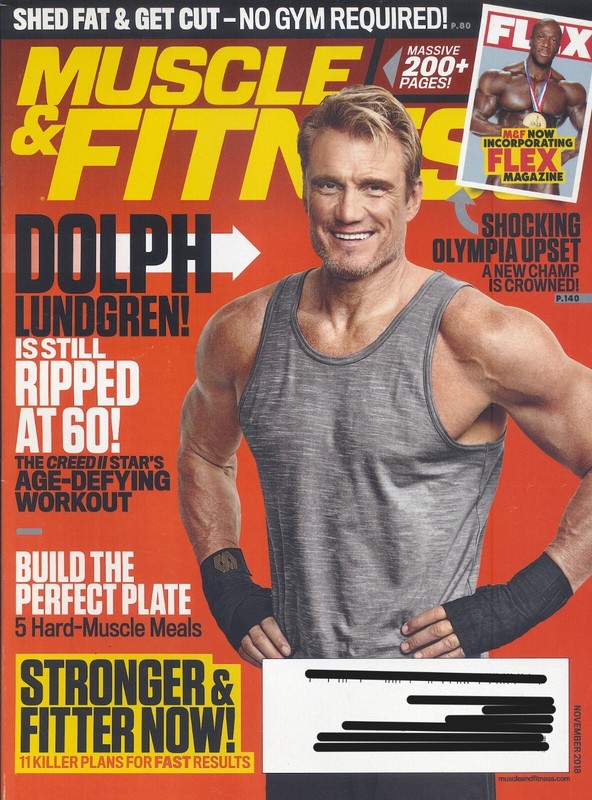 Muscle & Fitness Flex November 2018 - Dolph Lundgren - Olympia Upset - Excellent