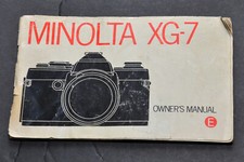 Minolta XG-7 Camera Instruction /Owner's Manual used functioning condition