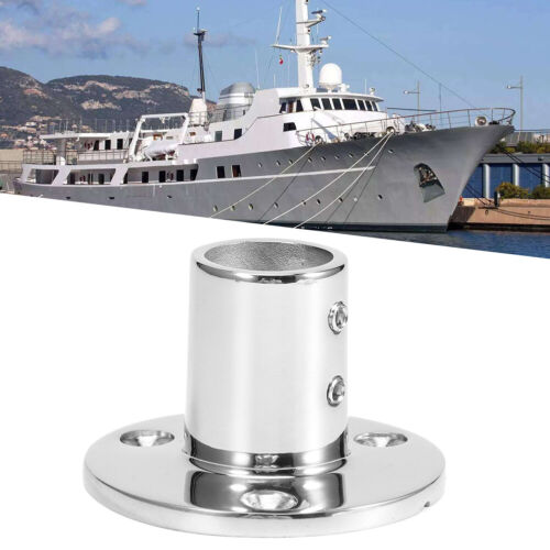 | 22mm 90 Degree Round Tube Base Hand Rail Fitting Stainless Steel Marine Boat - Picture 1 of 12