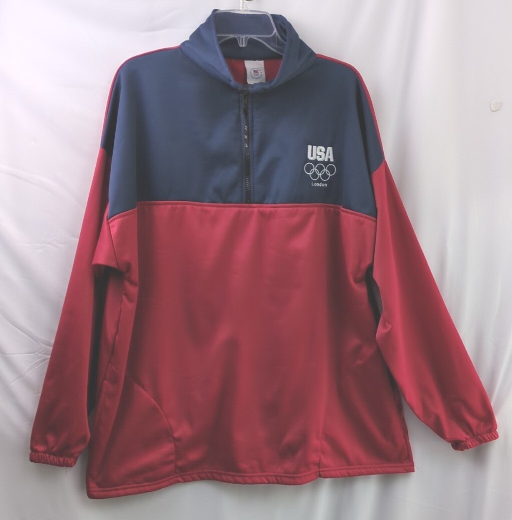 Mens Red/ Navy Track Jacket United States Olympic London Size
