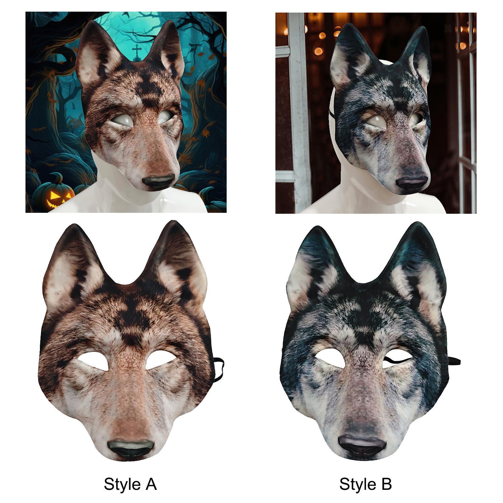 Wolf Head Mask Realistic Fun Wolf Cosplay Props for Party Carnival