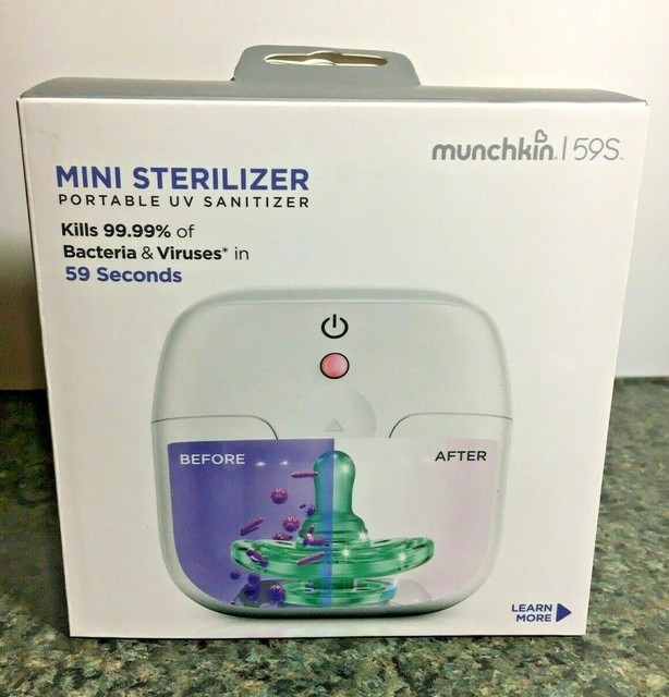 Munchkin 59s Mini Sterilizer Portable UV Kills 99 Bacteria Viruses 2871