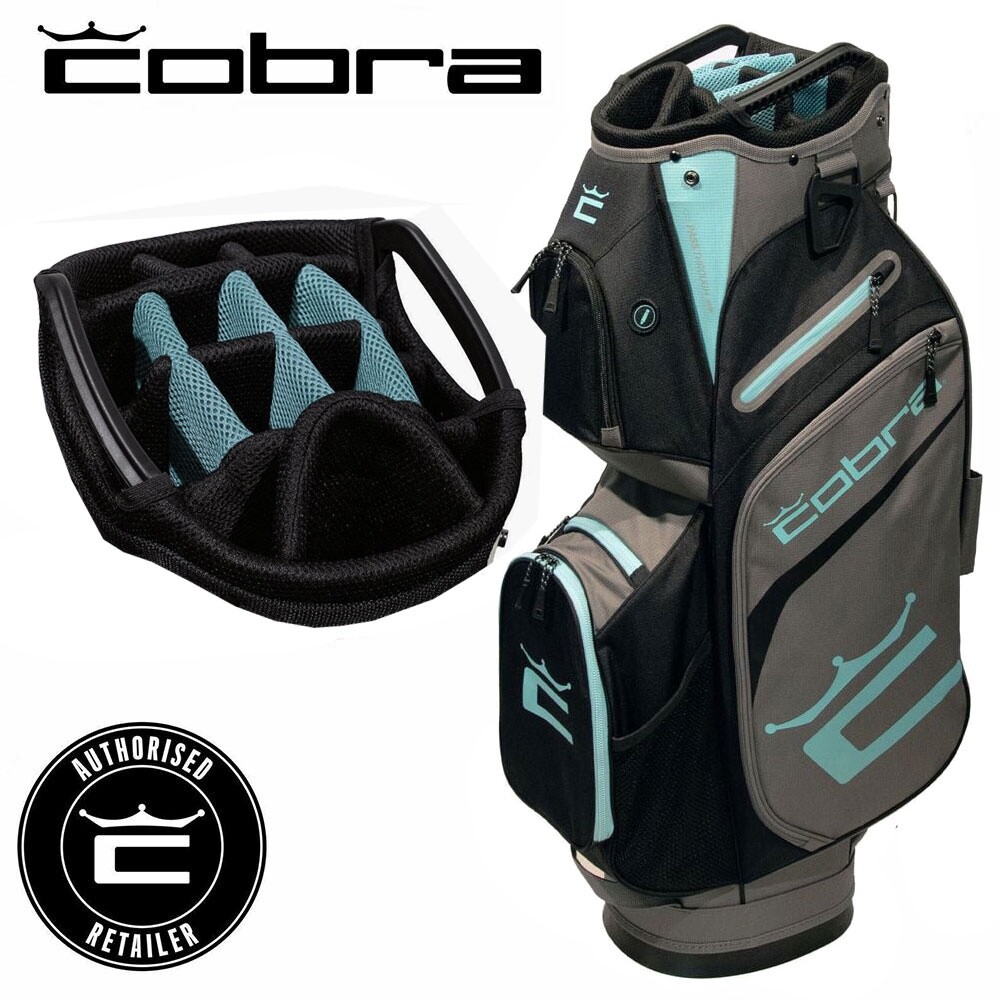 Cobra Signature 14-WAY Golf Cart Bag Grey Inc/Waterproof Zip NEW