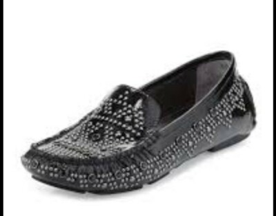 Donald J. Pliner Black and White Geometric Slip-On Loafers ECLIPSE at Donald Pliner main image 3