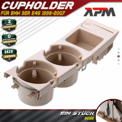 Getränkehalter Münzbox Cupholder Mittelkonsole Beige für BMW 3ER E46 1998-2007