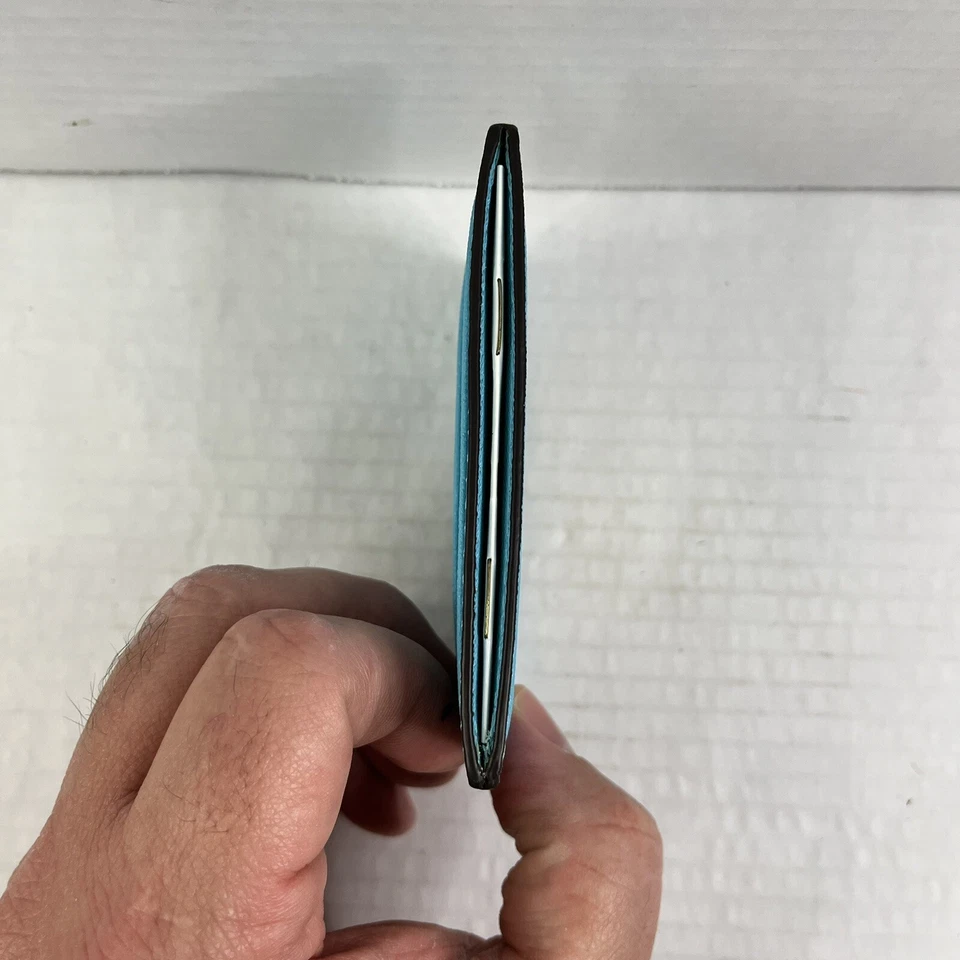 MICHAEL KORS JET SET TRAVEL LG SAFFIANO CUERO TARJETERO COLOR AZUL AZULADO Foto 3 de 4