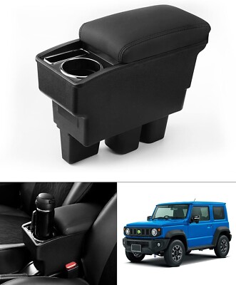 Auto Spec Car Armrest Console Box Black Stitch Suzuki Current Jimny JB64W JB74W