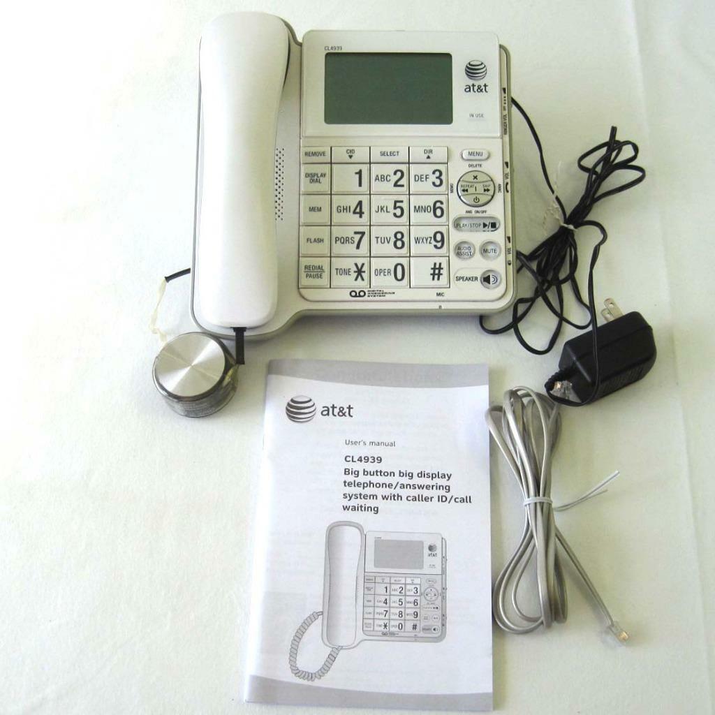 AT&T CL4939 Big Button Display Telephone Caller ID Answering System
