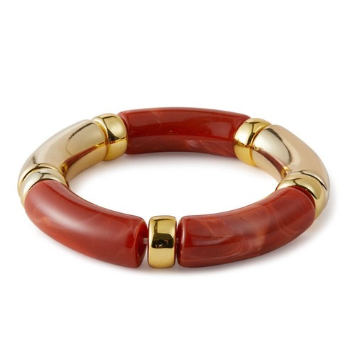 Stretchy Bohemia Style Bracelets Beaded Curved Tube Bangle Women - Picture 14 of 18