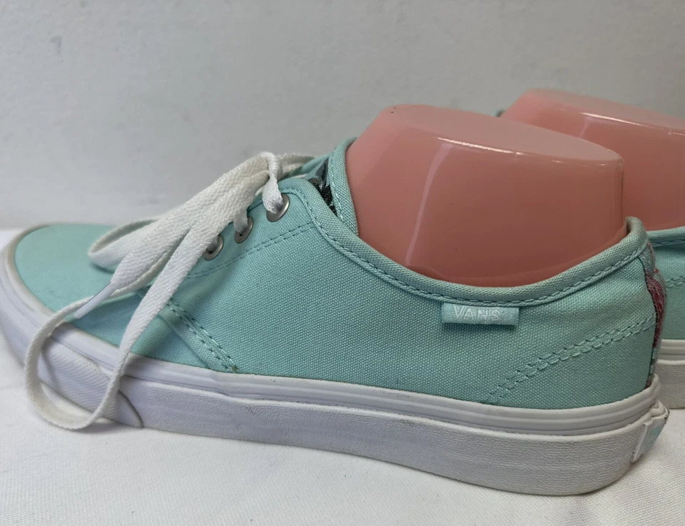 Zapatillas informales de lona con cordones forradas con estampado floral verde azulado claro Vans para mujer 8,5 Foto 4 de 4