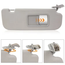 Gray Sun Visor w/ Mirror Left Driver Side For 2009-2013 Toyota Corolla