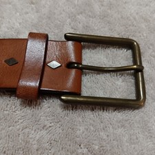 VTG GAP BROWN GENUINE LEATHER BRASS BELT SIZE 34, 2 In WIDTH
