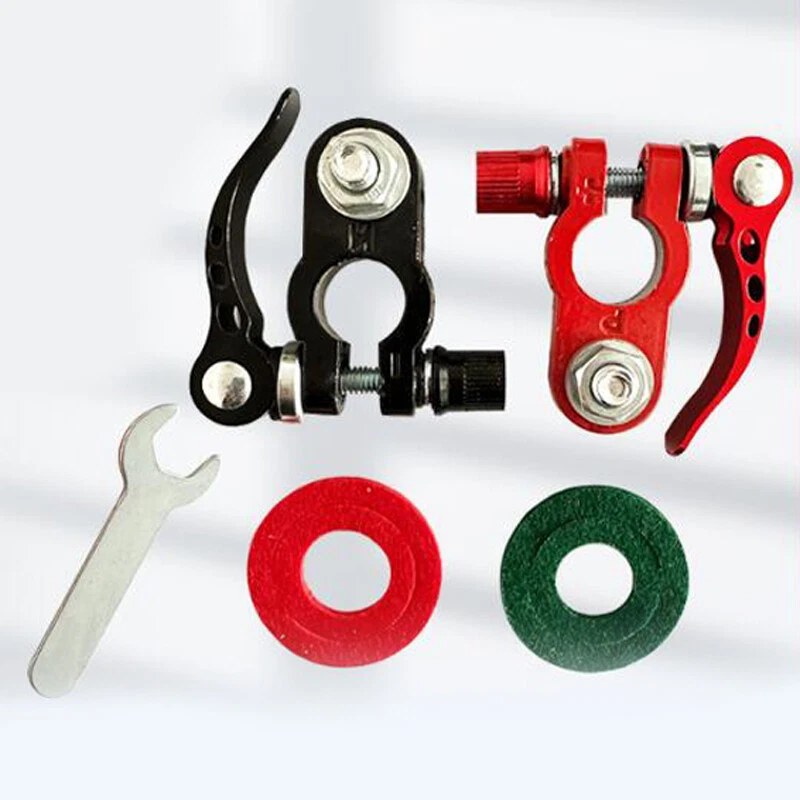 Kit de conectores de braçadeira de cabo 1 par de terminais de bateria poste superior de carro automotivo 12V - Imagem 3 de 4