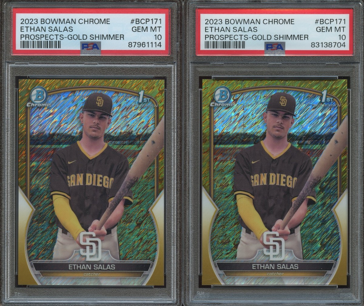 PSA 10 2023 BOWMAN CHROME PROSPECTS GOLD SHIMMER #171 ETHAN SALAS