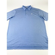 Peter Millar Summer Comfort Polo Shirt Mens XXL Blue Striped short sleeve 2XL