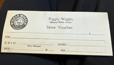 VTG PIGGLY WIGGLY STORE VOUCHER Book MINERAL WELLS TEXAS
