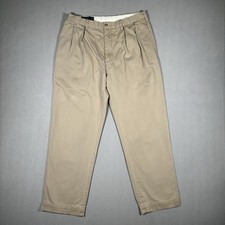 Polo Ralph Lauren Chino Pants Mens 34x30 Ethan Beige Straight Double Pleated