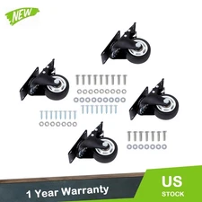 Pack of 4 3 Inch Universal Heavy Duty Swivel Caster Wheels with brakes black