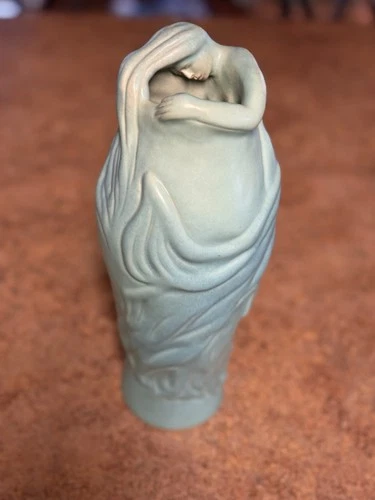 Van Briggle Vintage Art Nouveau Pottery Teal Lorelei Ceramic Vase