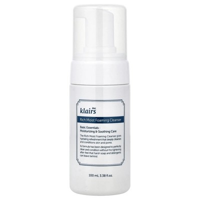 Dear, Klairs, Rich Moist Foaming Cleanser, 3.4 fl oz (100 ml), Balances pH Level