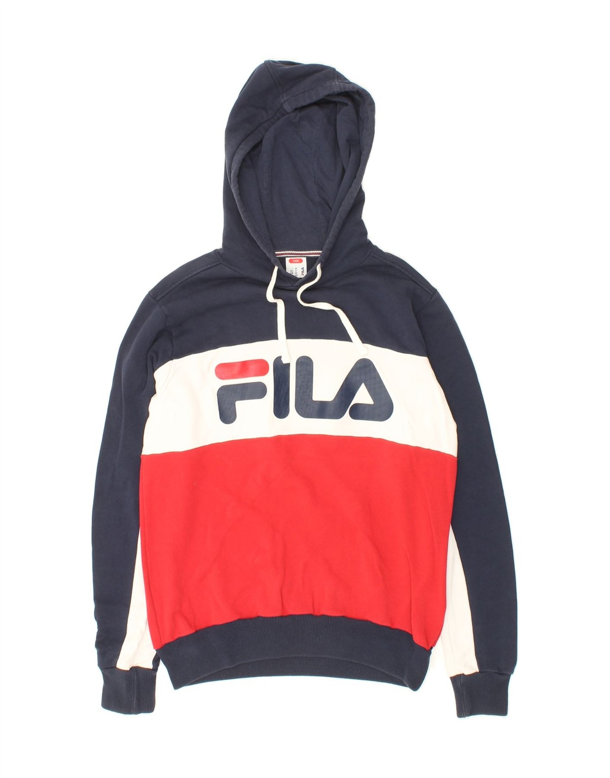 FILA Maglione Uomo Grafico con Cappuccio Medium Blu Navy Colorblock Cotone EG07
