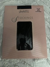 VTG Fredericks of Hollywood Style 995 Black One Size Lace Top Stockings