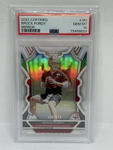 2022 PANINI CERTIFIED MIRROR #181 BROCK PURDY ROOKIE RC 12/325 PSA 10