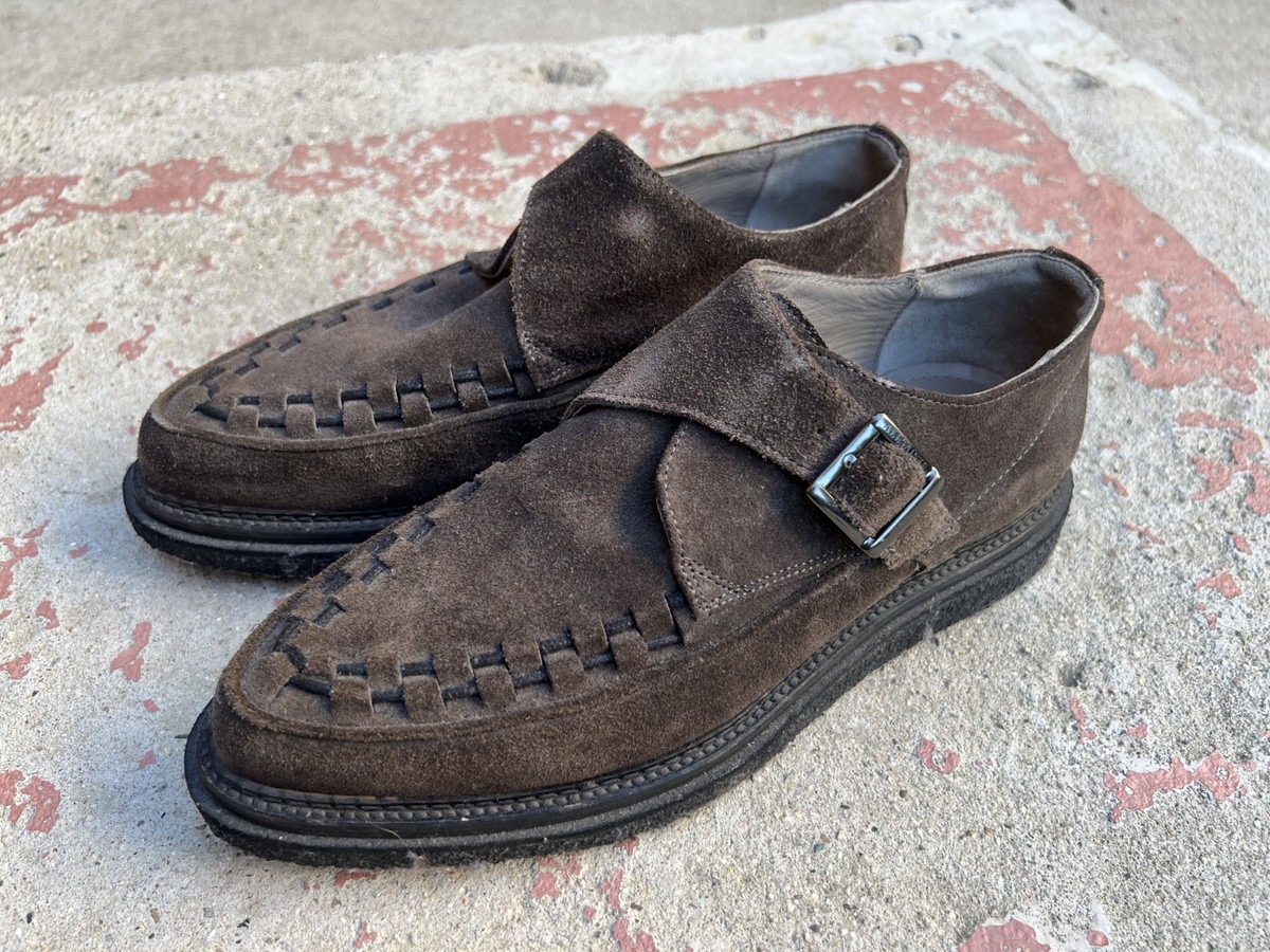 Allsaints Black Suede Monk Strap Creeper Men size 41/ 8 US  display picture 1